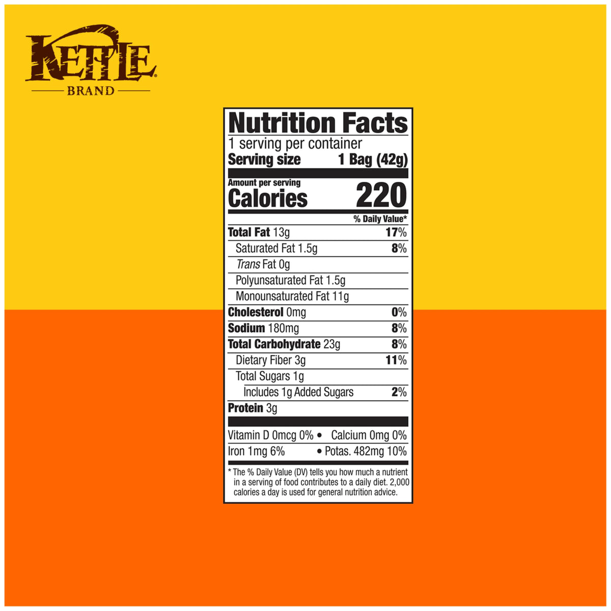 Kettle Brand Papas Fritas Sabor BBQ Bolsa Individual 43 g