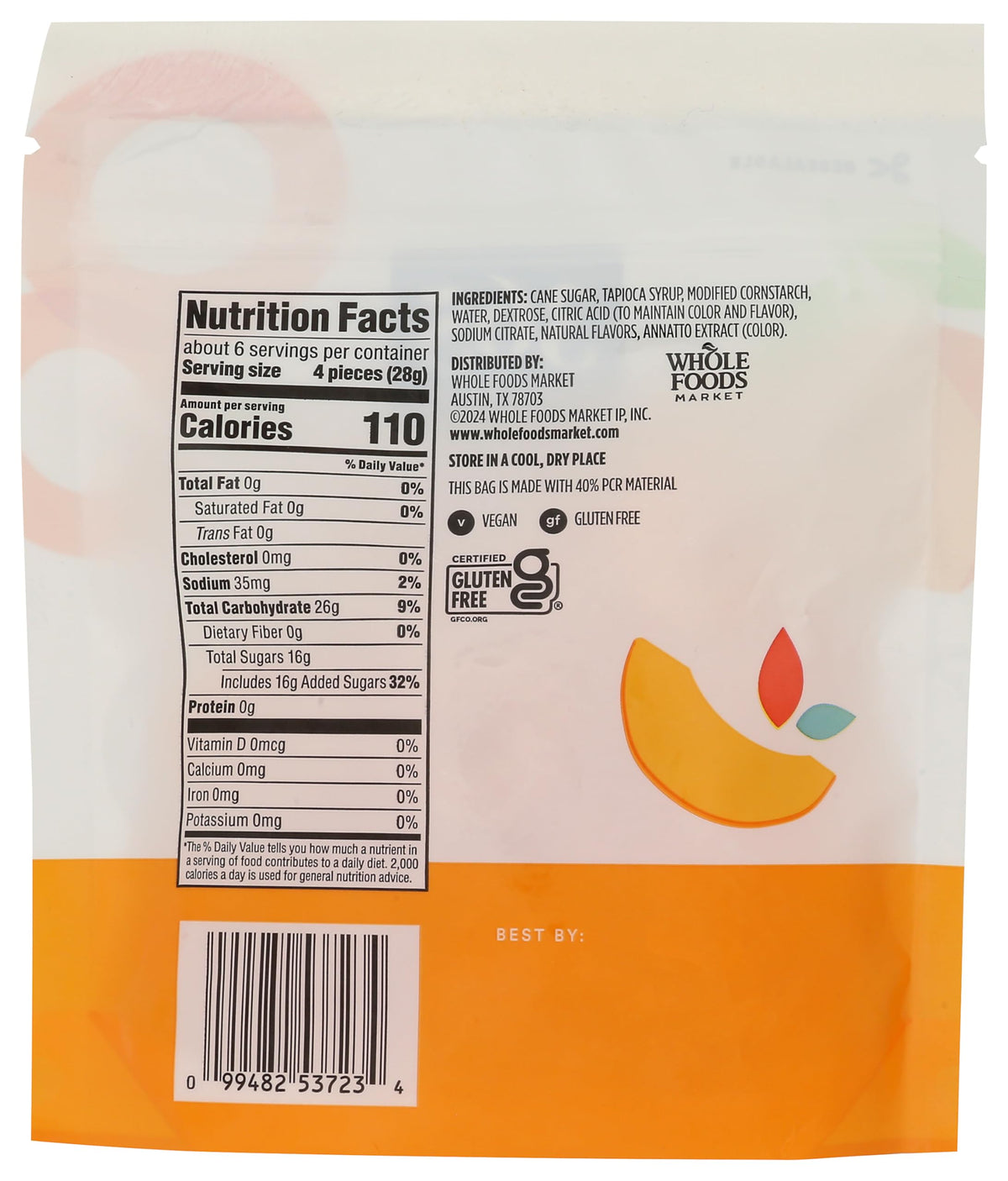 365 Aros de Gomita Sabor Durazno 170 g