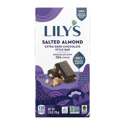 Lily's Barra de Chocolate Amargo 70% con Almendras Saladas 79 g