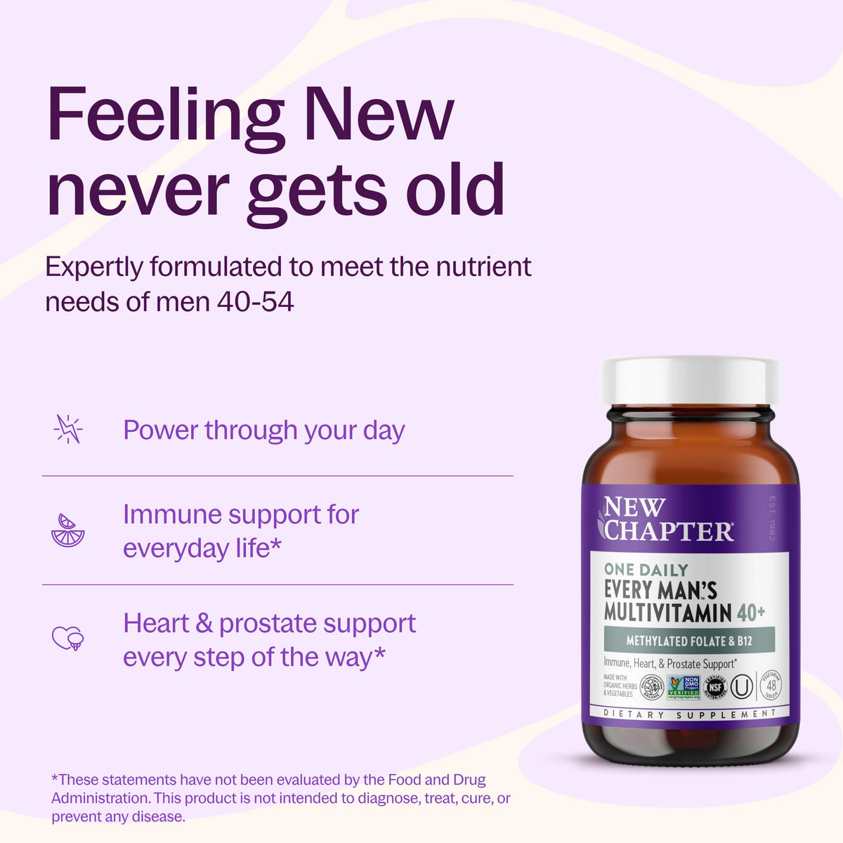 New Chapter Multivitamínico Every Man's One Daily 40+ 48 Tabletas