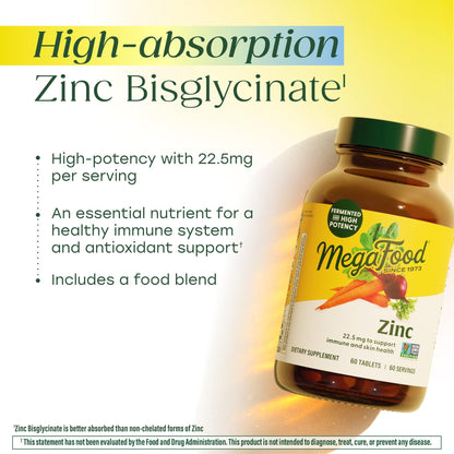 MegaFood Zinc 60 Tabletas