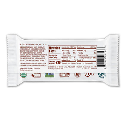 Justin's Taza de Chocolate Blanco con Crema de Cacahuate Orgánica 40 g