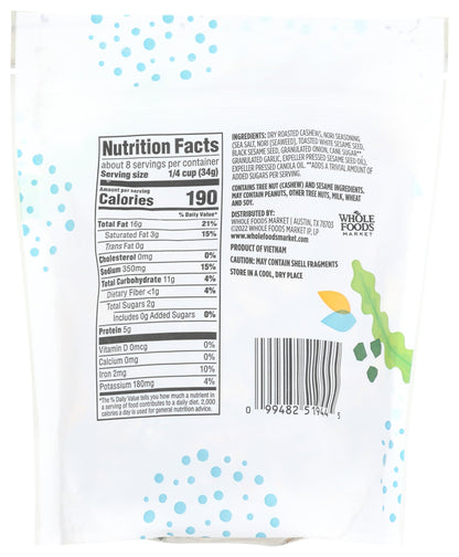 365 Nuez de La India Sabor Ajonjolí y Alga Marina 284 g