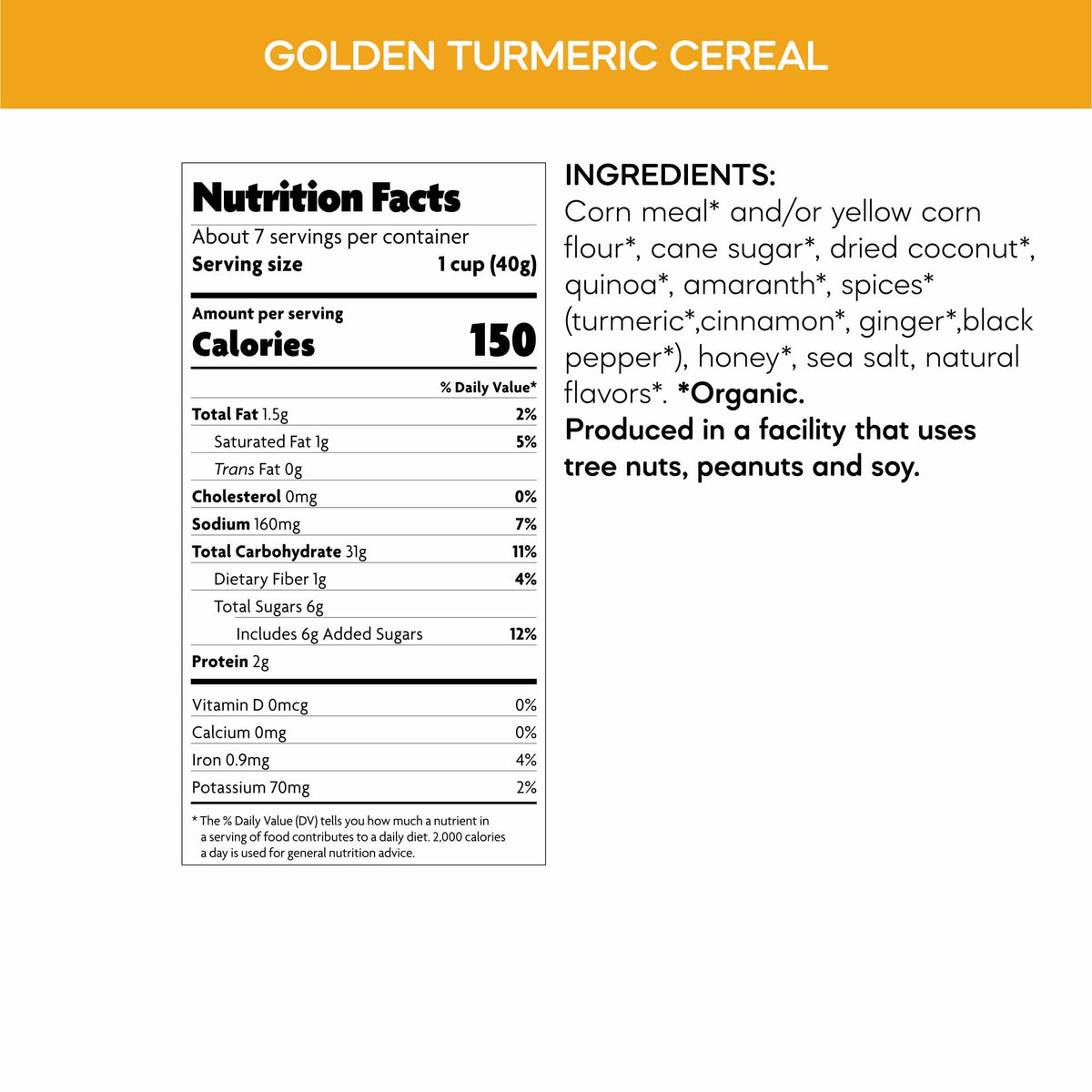 Nature's Path Cereal Orgánico Golden Turmeric con Cúrcuma 301 g