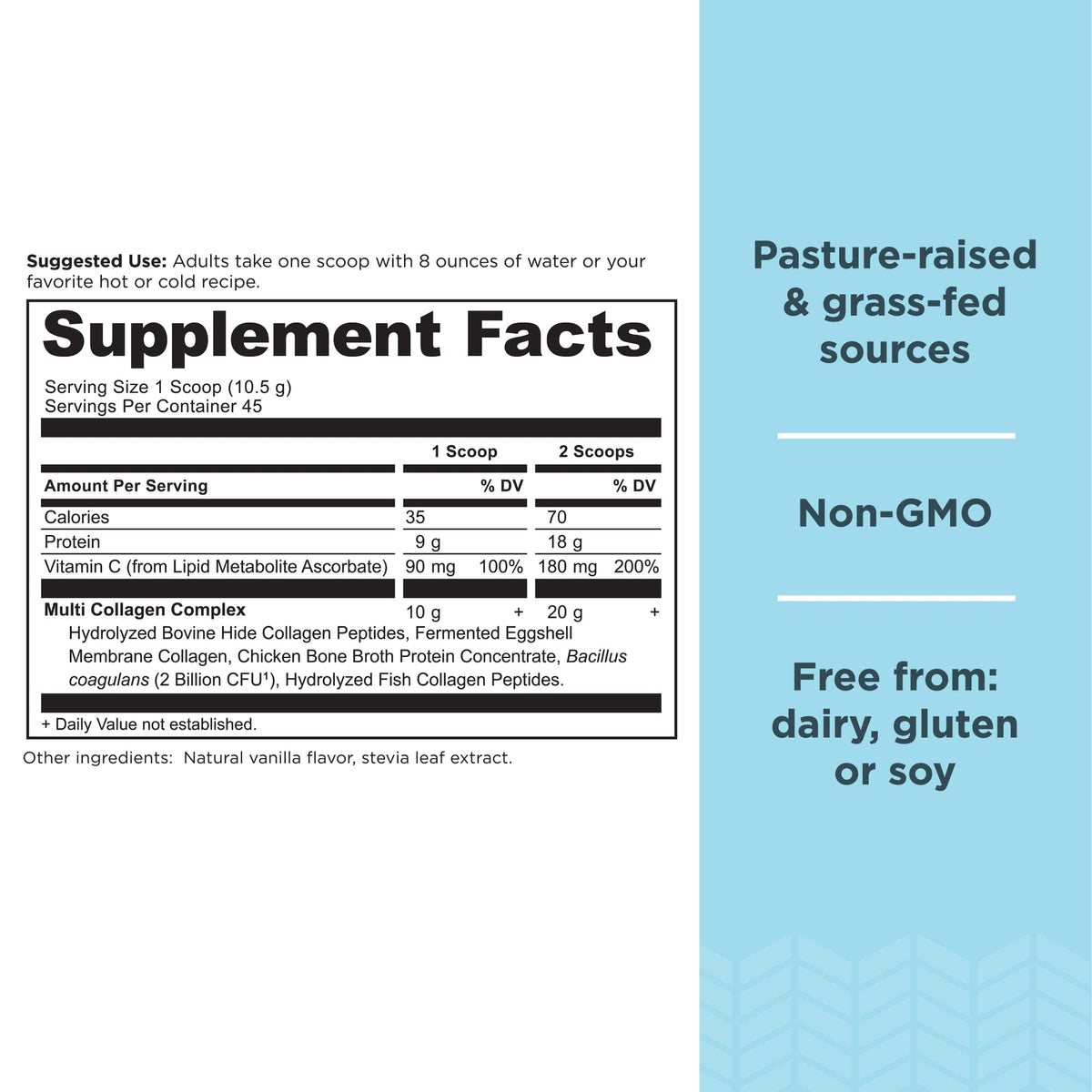 Ancient Nutrition Multi Collagen Protein Sabor Vainilla Tamaño Grande 473 g