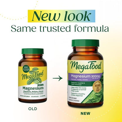 MegaFood Magnesio 300 Mg 120 Cápsulas