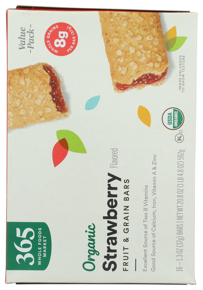 365 Barras de Fruta y Granos Orgánicas de Fresa 16 Piezas