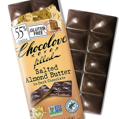 Chocolove Barra de Chocolate Amargo con Crema de Almendra Salada 91 g