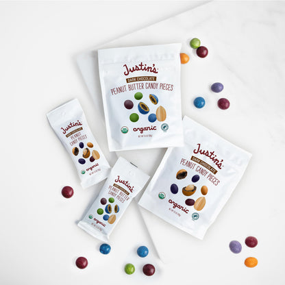 Justin's Cacahuates Cubiertos de Chocolate Amargo Orgánico 128 g