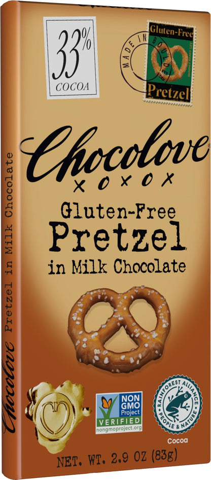 Chocolove Barra de Chocolate con Leche y Pretzel 82 g
