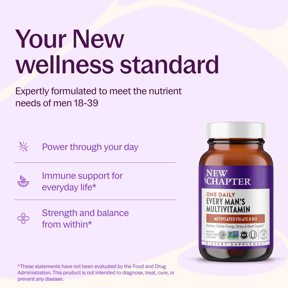 New Chapter Multivitamínico Every Man's One Daily 48 Tabletas