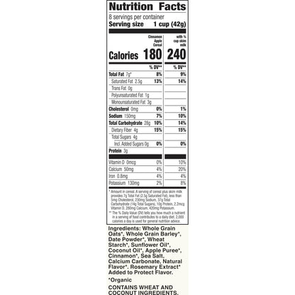 Cascadian Farm Cereal Orgánico de Manzana y Canela 340 g