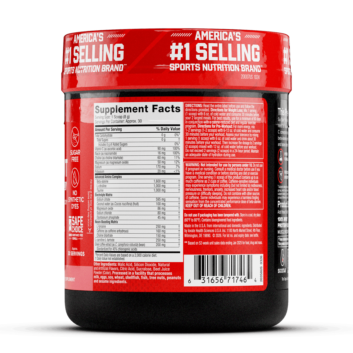 Six Star Explosion Ripped 2.0 preentreno sandía 8.09 oz