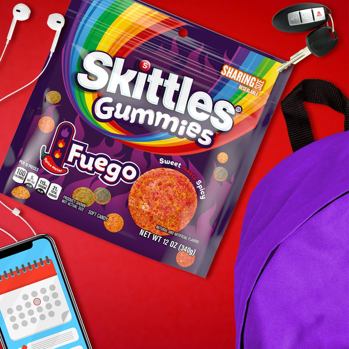 Regalo SKITTLES Gomitas Fuego 340g X2
