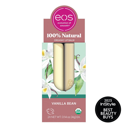 Eos Bálsamo Labial Orgánico Vainilla 2 Piezas Paquete De 3
