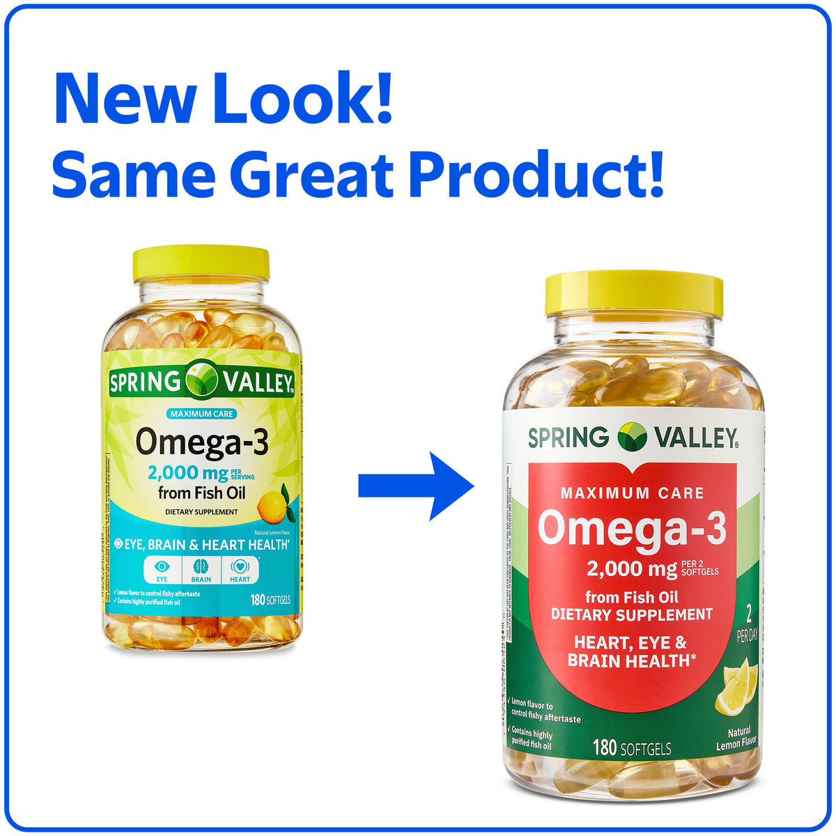 Spring Valley aceite pescado omega 3 2000 mg 180 cápsulas
