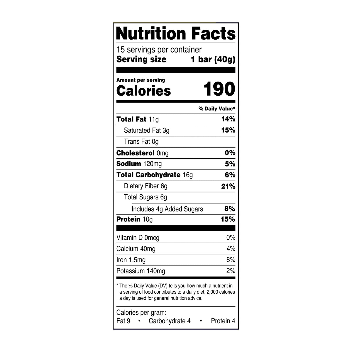 Great Value barras proteína maní chocolate 15 ct 21.1 oz