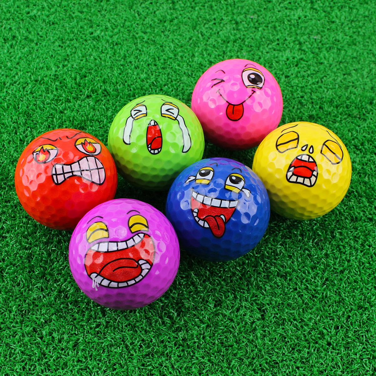 Pelotas De Golf Crestgolf Caras Divertidas 6 Piezas