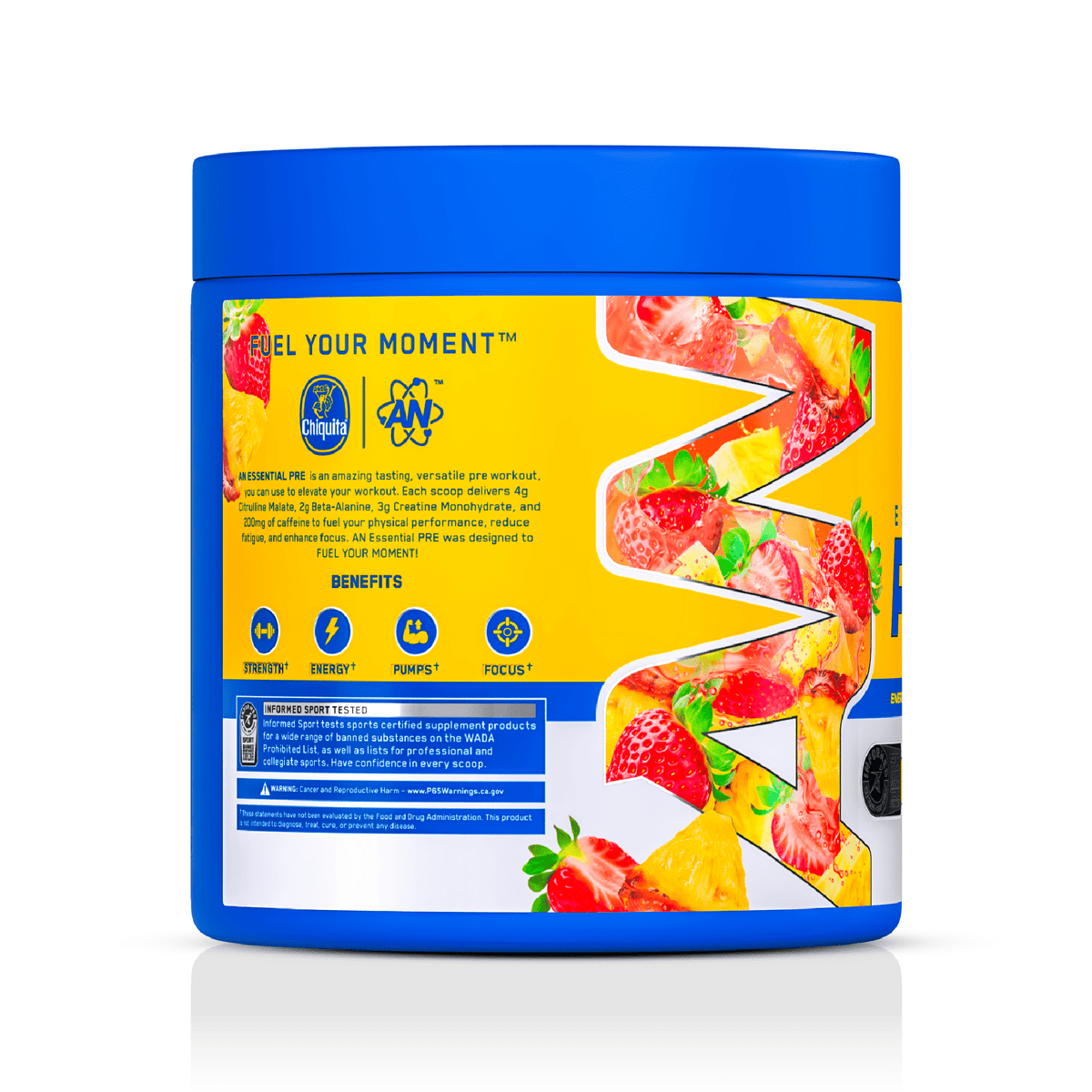 AN Supps Essential Pre Entreno Piña Fresa Sin Azúcar