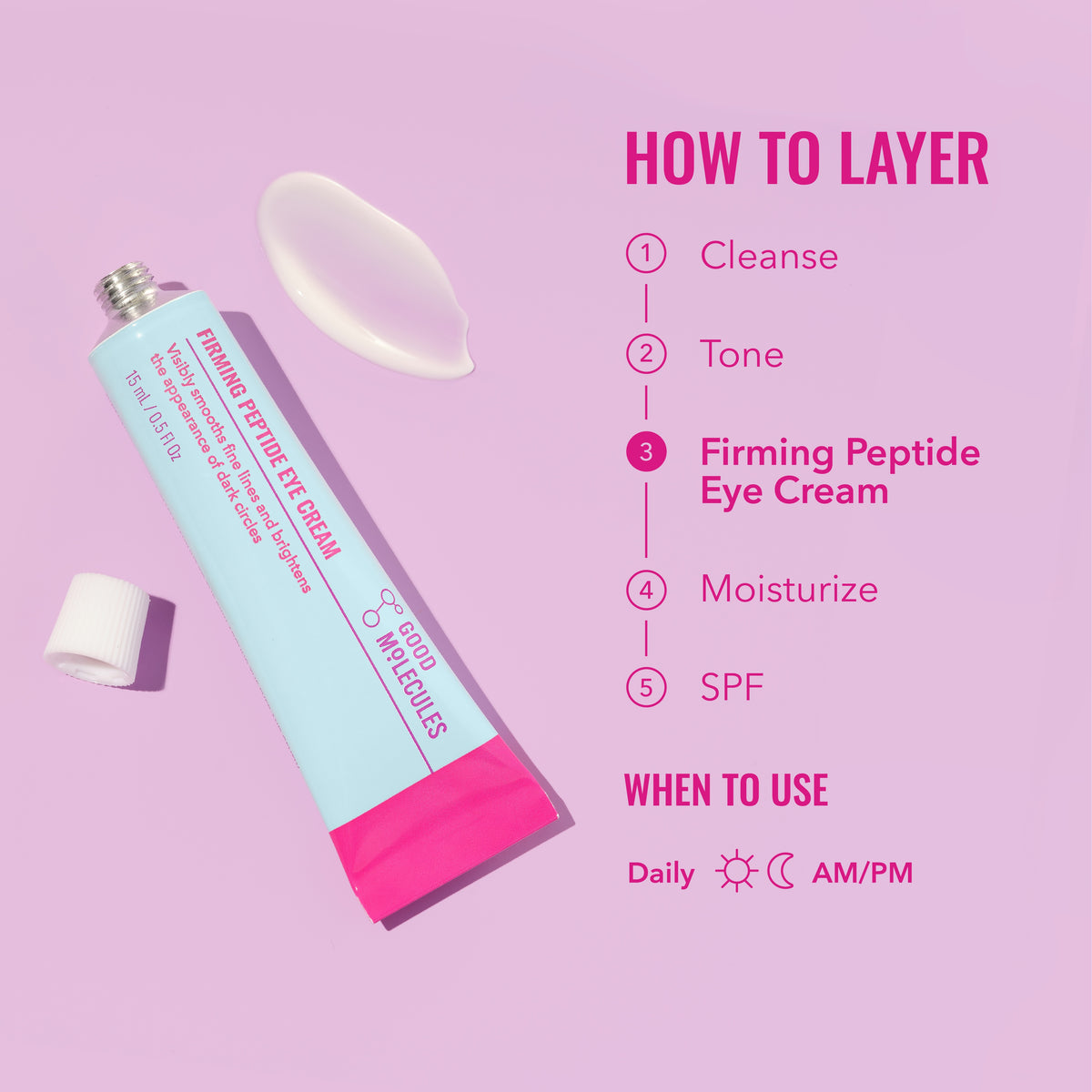 Good Molecules crema contorno ojos péptidos 0.5 fl oz