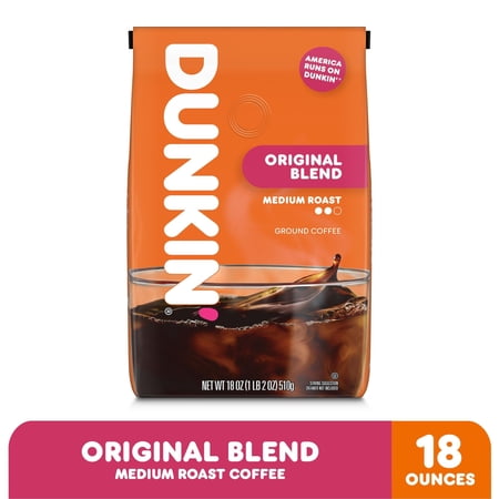 Dunkin’ Original Blend Medium Roast Ground Coffee, 18 oz Bag