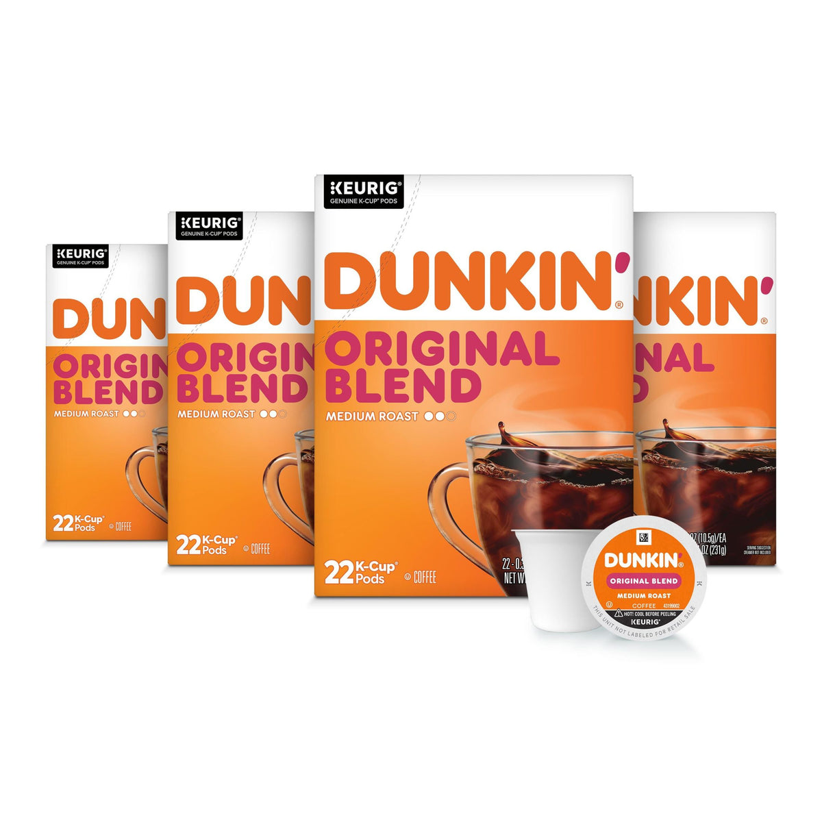 Dunkin Original Blend café K-Cup 4 cajas de 22 ct