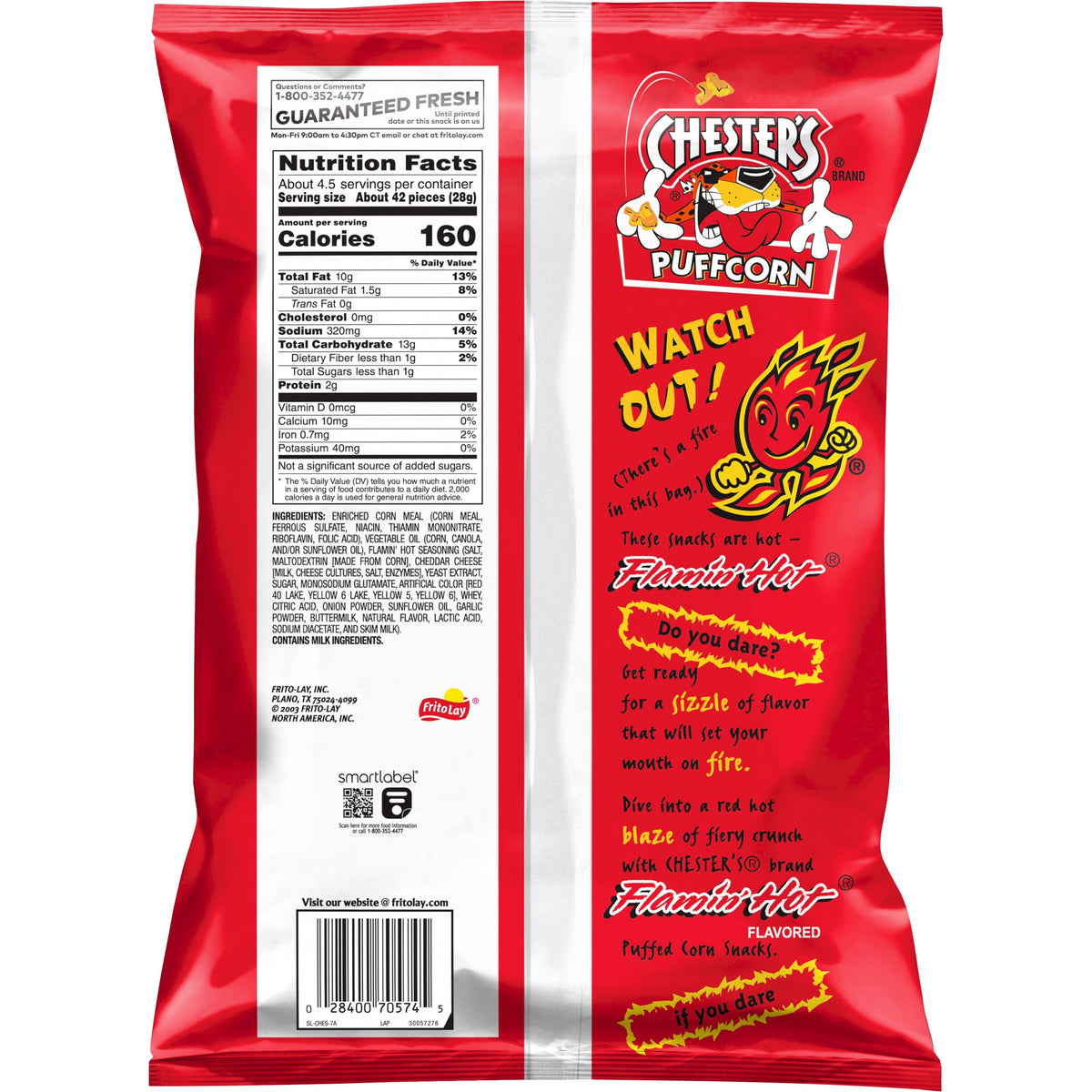 Chester's Puffcorn Flamin' Hot 120 g