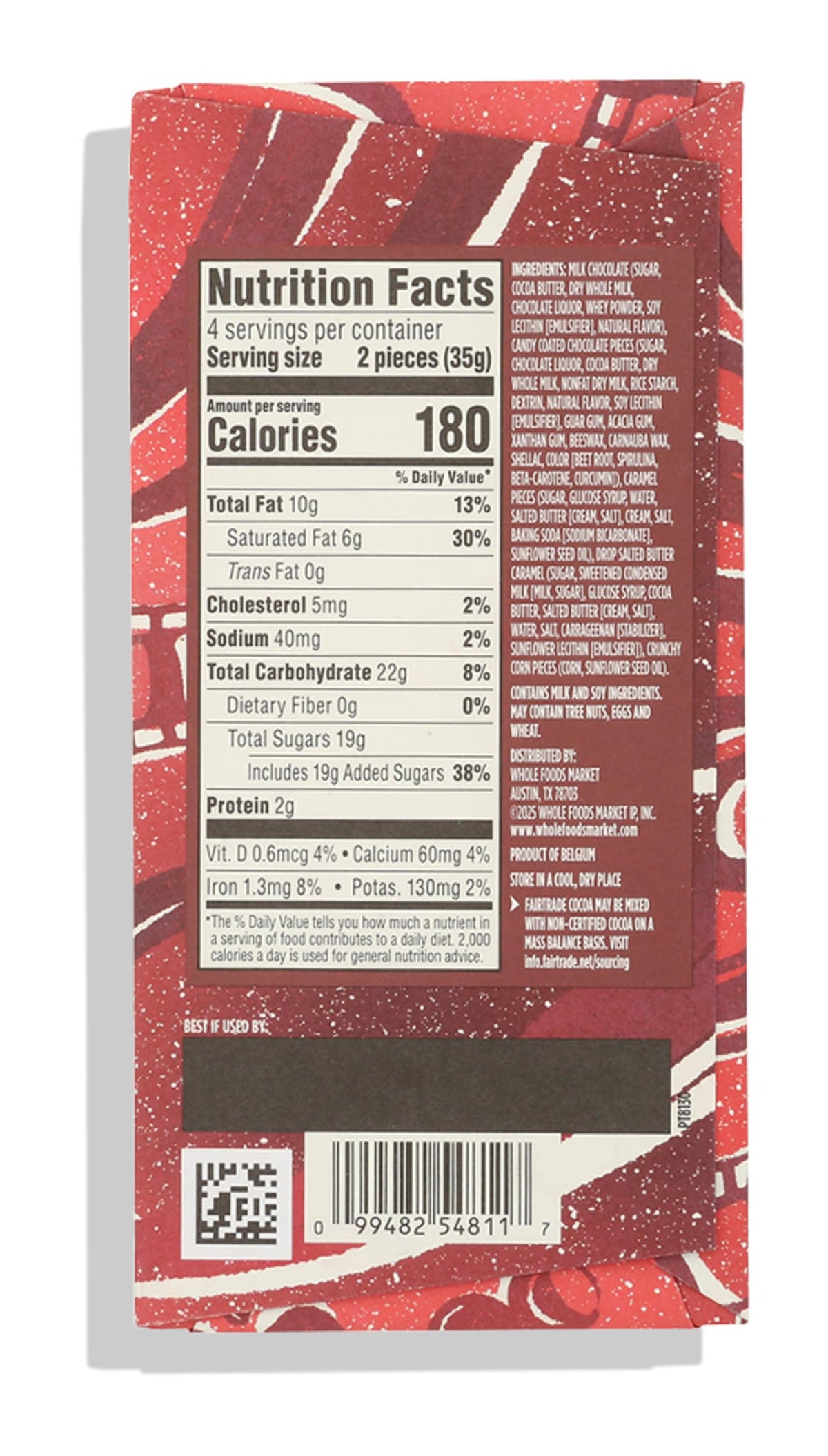 Whole Foods Market Barra de Chocolate Belga con Leche Caramel Cinema 139 g