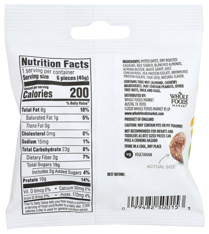 365 Bocaditos de Proteína Vainilla, Nuez de La India y Almendra 45 g