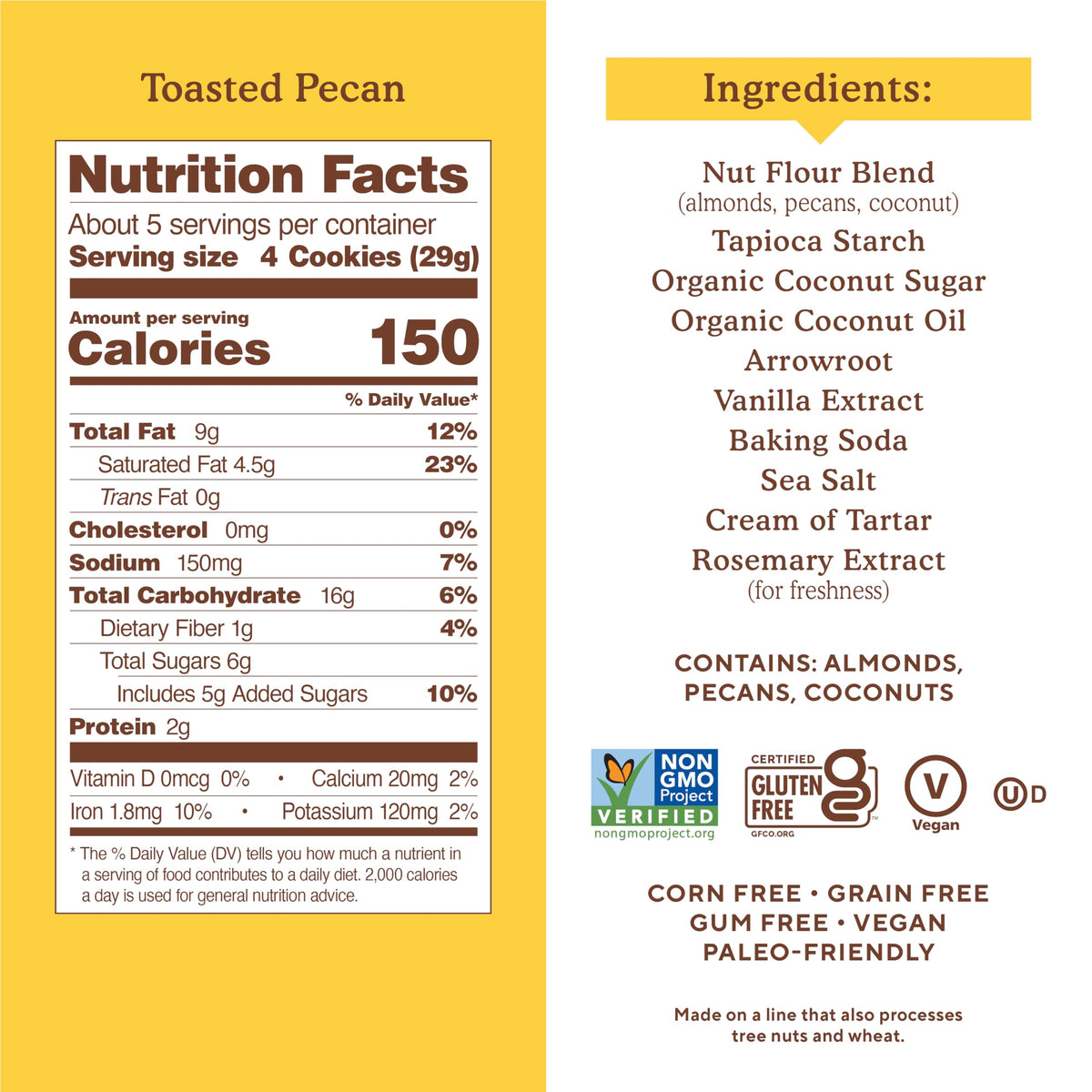 Simple Mills Galletas Crujientes de Nuez Pecana Tostada Sin Granos 156 g