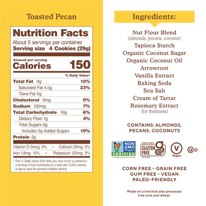 Simple Mills Galletas Crujientes de Nuez Pecana Tostada Sin Granos 156 g