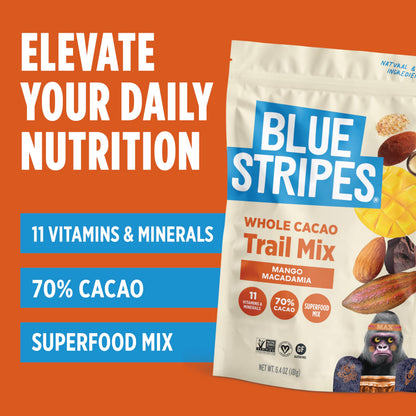 Blue Stripes Mezcla de Frutos Secos Mango, Macadamia y Cacao 181 g