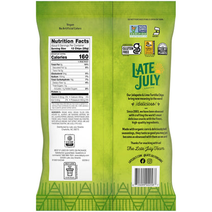 Late July Totopos Orgánicos Sabor Jalapeño y Limón 170 g