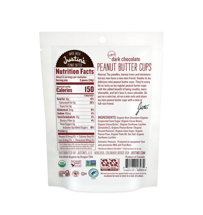Justin's Mini Tazas de Chocolate Amargo con Crema de Cacahuate 133 g