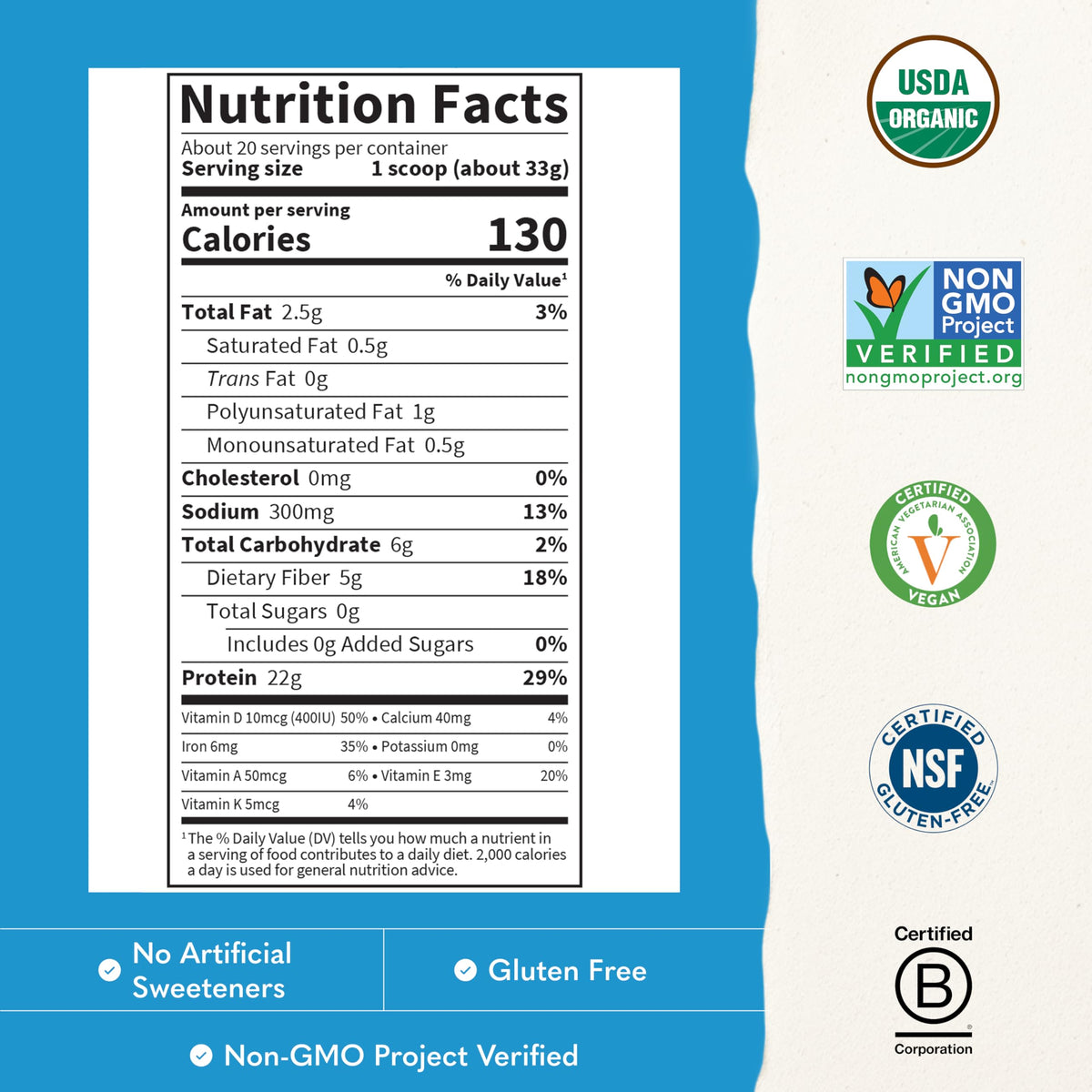 Garden of Life Proteína Raw Orgánica en Polvo Sabor Vainilla 660 g
