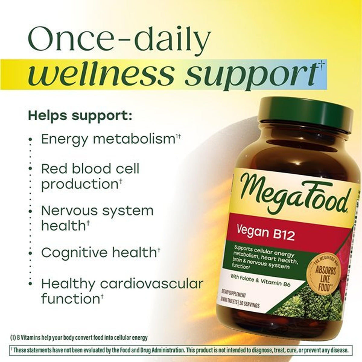 MegaFood Vitamina B12 Vegana 30 Tabletas