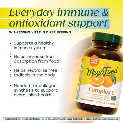 MegaFood Complex C Vitamina C 90 Tabletas