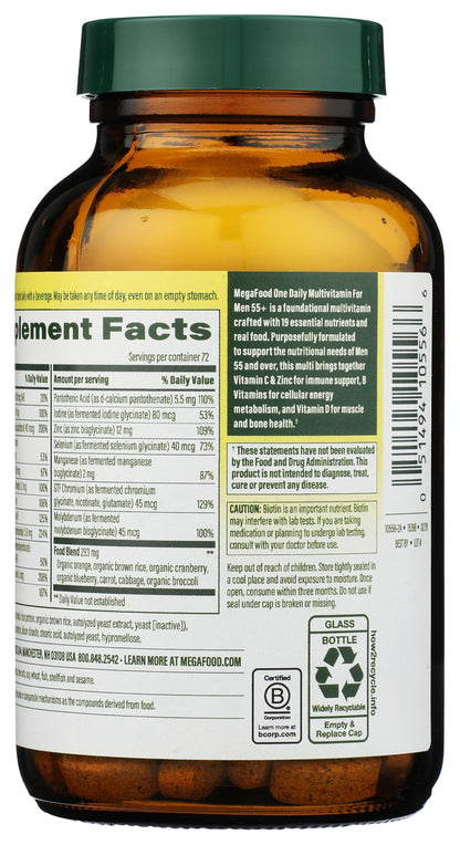 MegaFood Multivitamínico Hombre 55+ Una Al Día 72 Tabletas