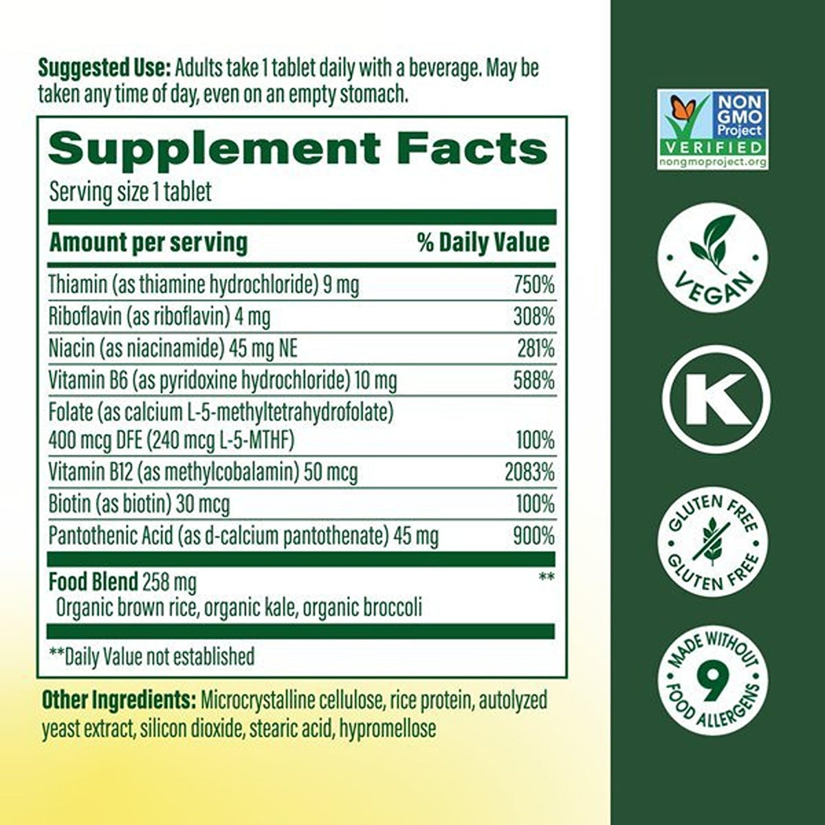 MegaFood Balanced B Complex Complejo B 90 Tabletas