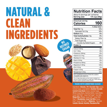 Blue Stripes Mezcla de Frutos Secos Mango, Macadamia y Cacao 181 g