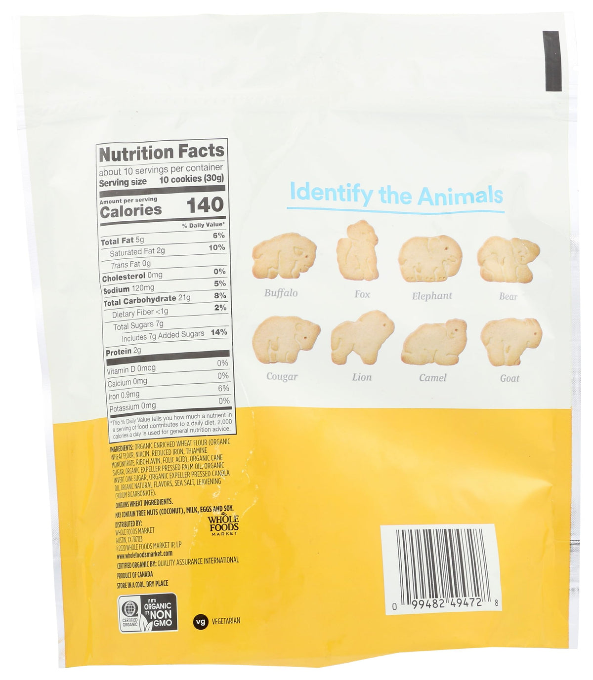 365 Galletas de Animalitos de Vainilla Orgánicas 312 g