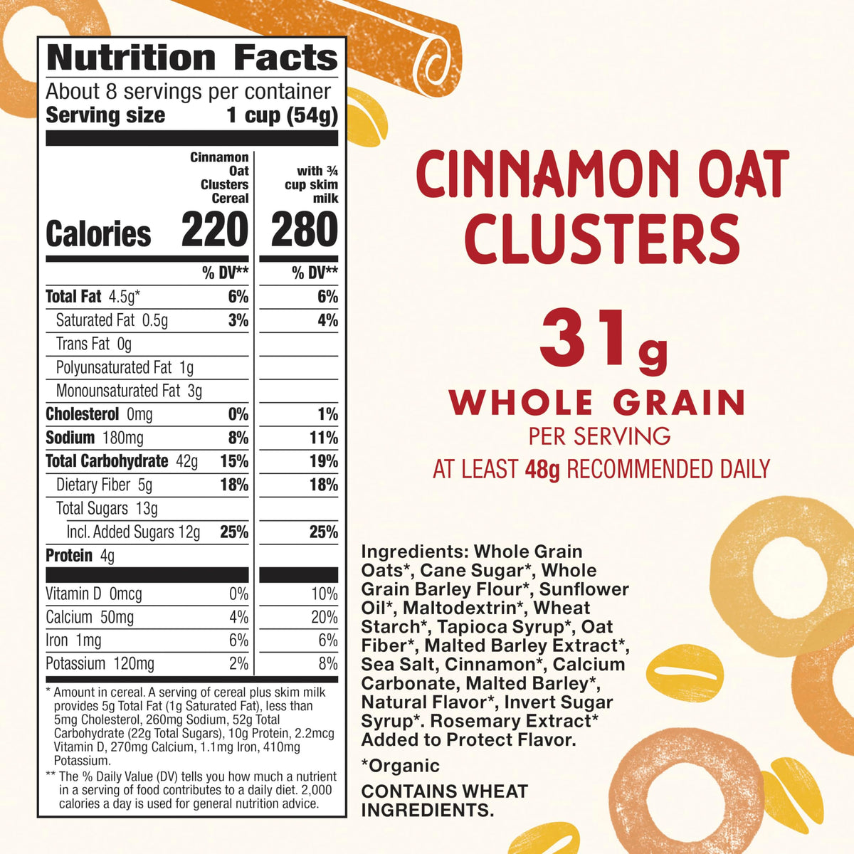Cascadian Farm Cereal Orgánico Clusters de Avena y Canela 425 g