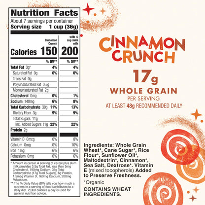Cascadian Farm Cereal Orgánico Cinnamon Crunch 261 g