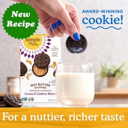 Simple Mills Galletas Rellenas de Crema de Cacao y Nuez de La India 190 g