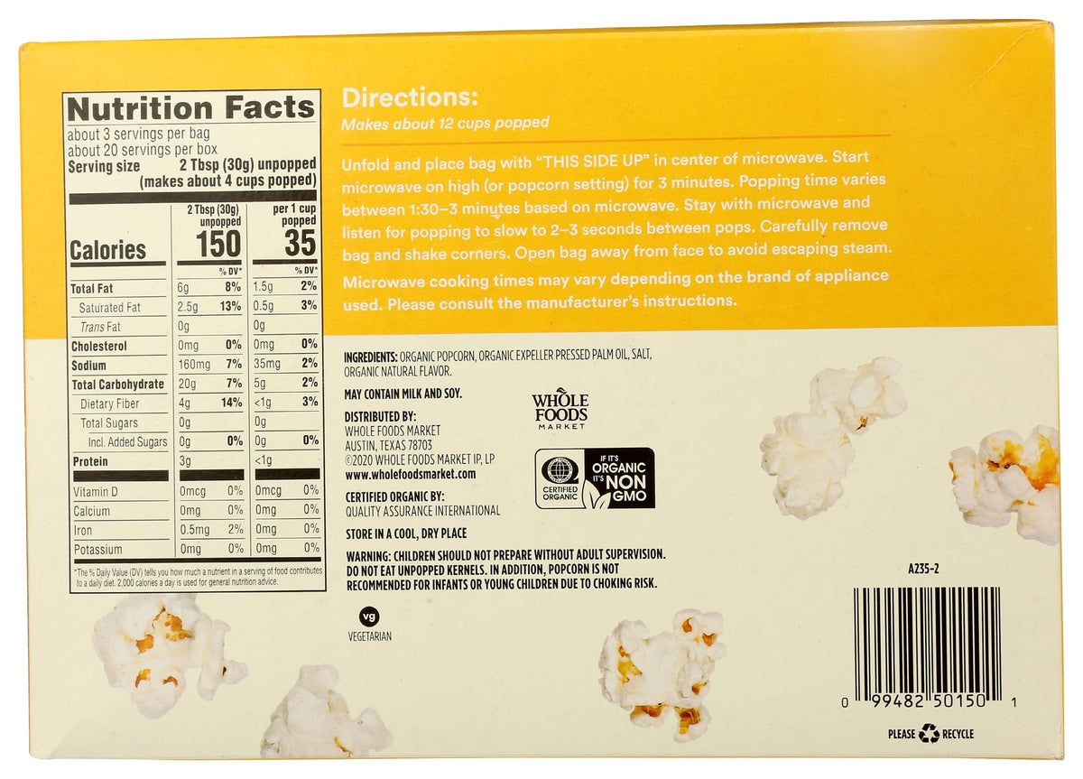 365 Palomitas Orgánicas para Microondas 595 g