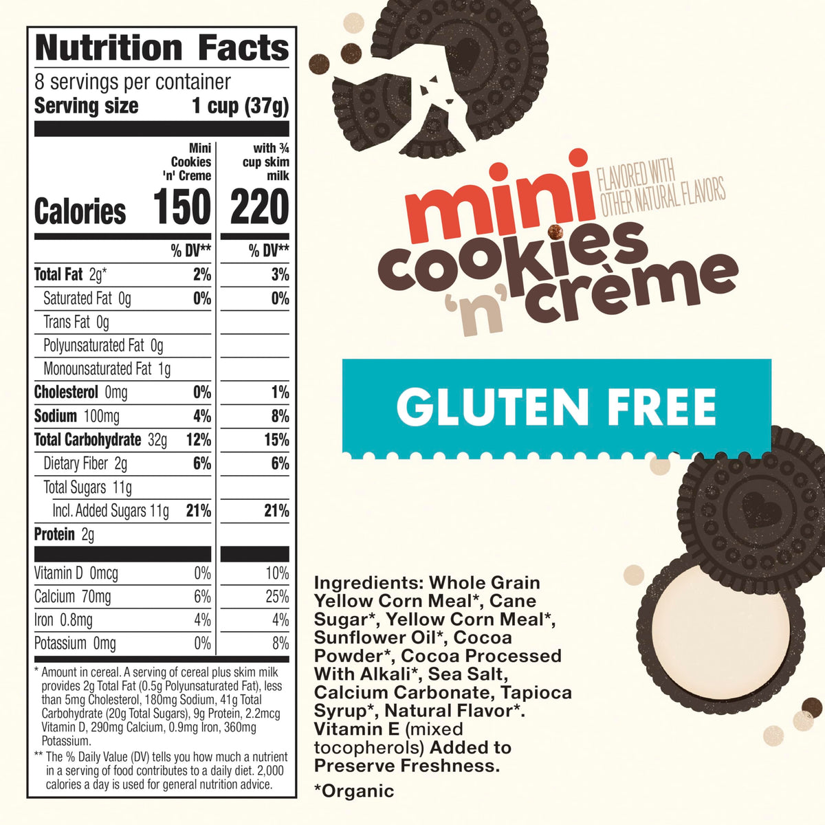 Cascadian Farm Cereal Orgánico Mini Cookies N' Creme 303 g