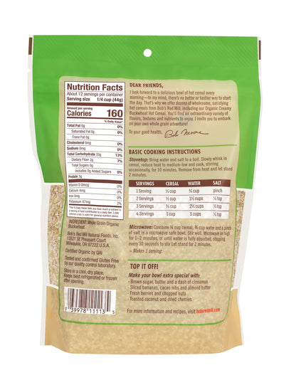 Bob's Red Mill Cereal Caliente Orgánico de Trigo Sarraceno 510 g