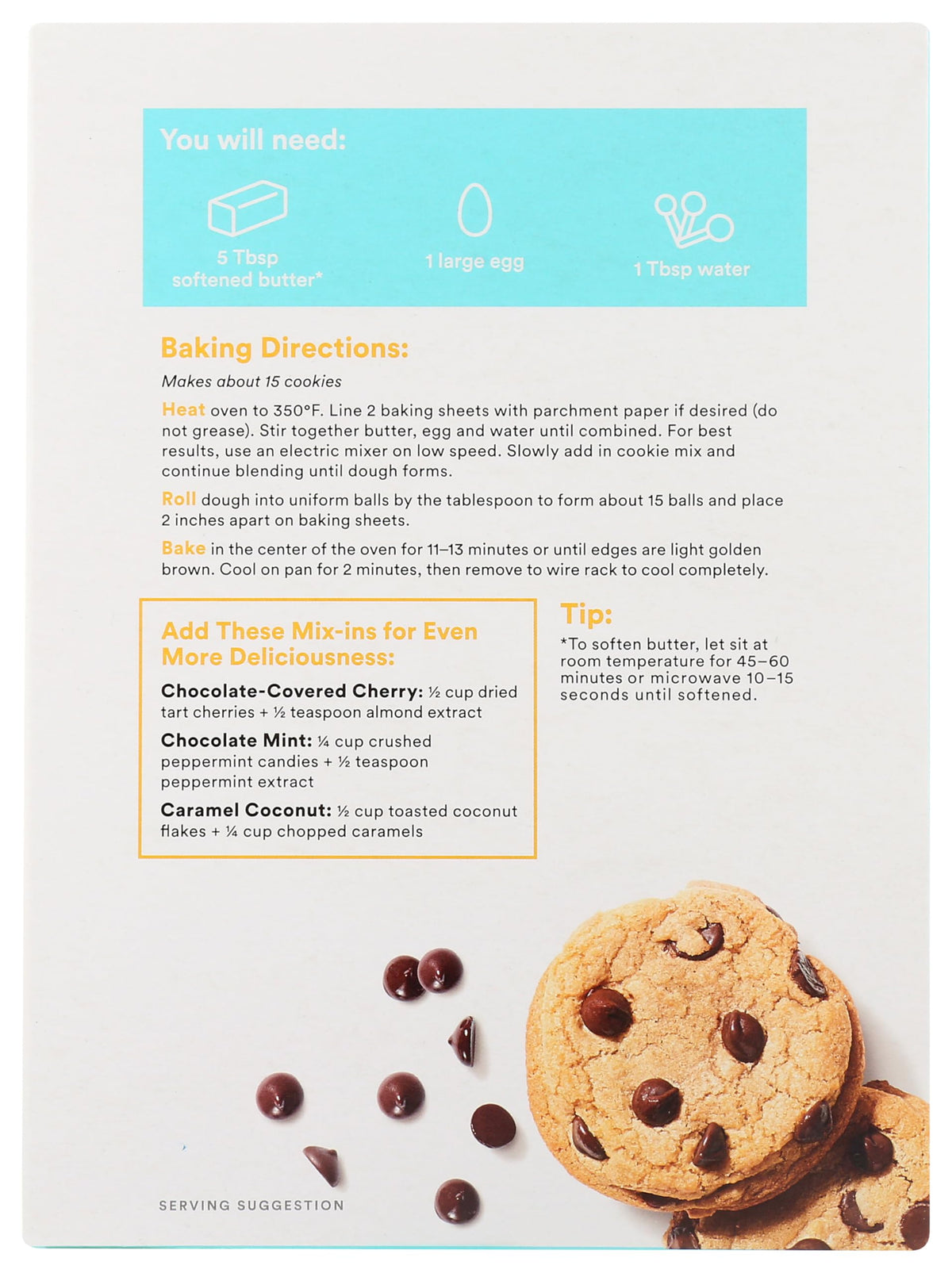 365 Harina para Galletas con Chispas de Chocolate 425 g