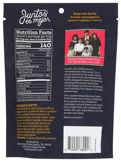 Siete Galletas Fresas con Crema Sin Granos 128 g