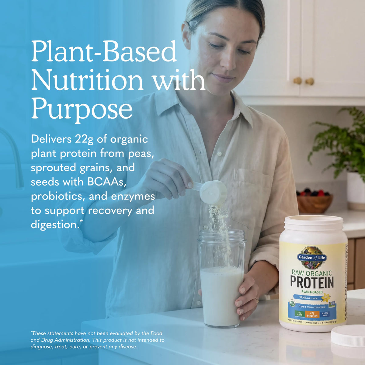 Garden of Life Proteína Raw Orgánica en Polvo Sabor Vainilla 660 g